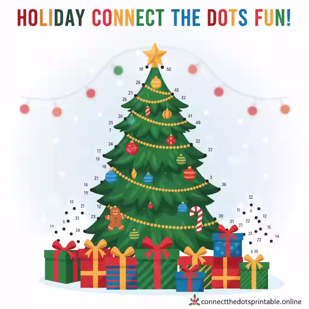 Themed connect the dots printables - holiday and seasonal designs
