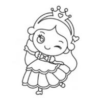 Example: Cute princess drawing outline