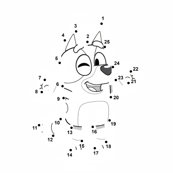 Connect the dots Playful Bluey