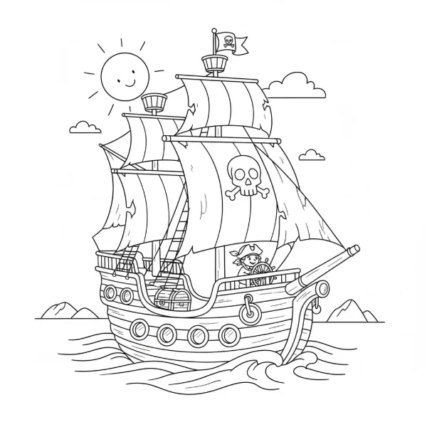 Solution for Adventurous Pirate Ship connect the dots puzzle (Dots: 1-90).